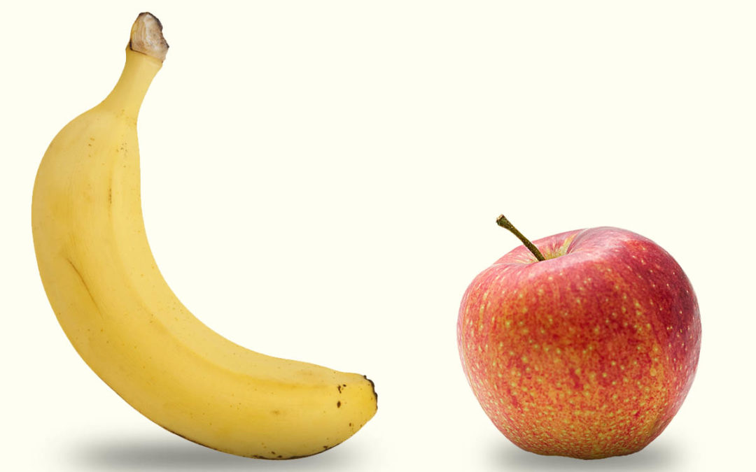 Desafio nutritivo: banana x maçã